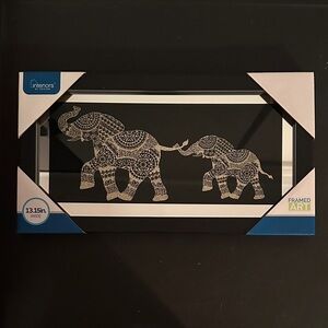Elephant Framed Art with Intricate Design